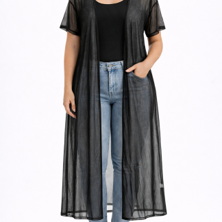 Kimono transparente negro – Talla M