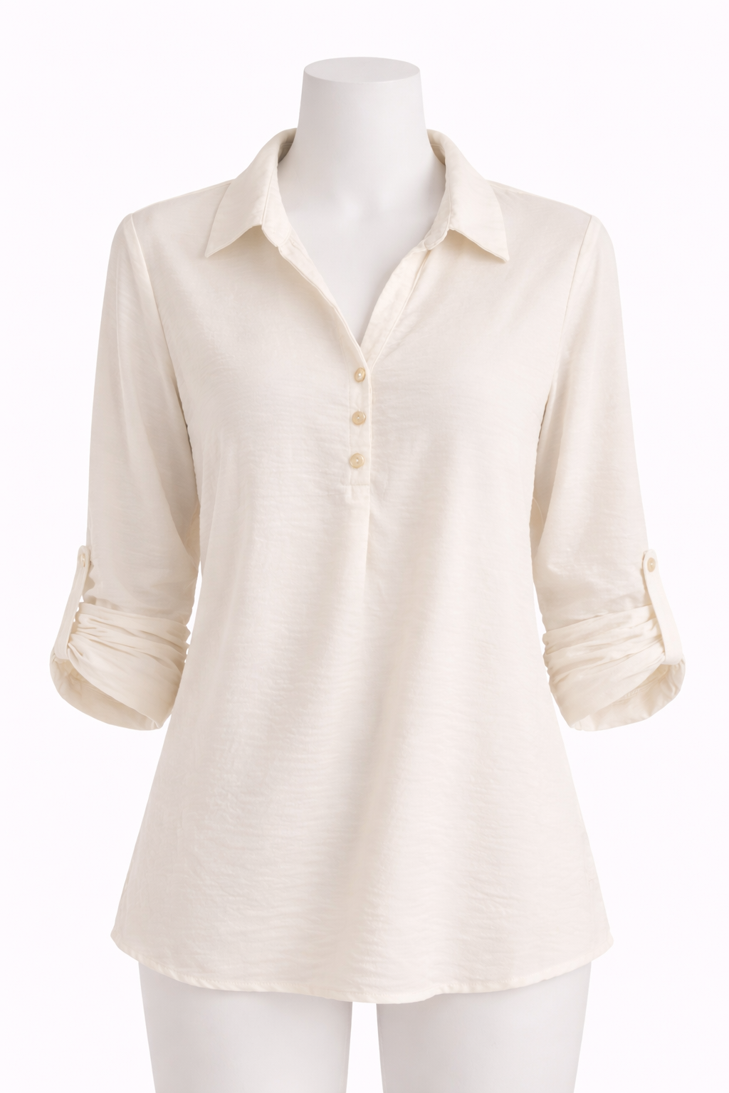 Camisa Viaressa blanca marfil – Talla L - Imagen 4