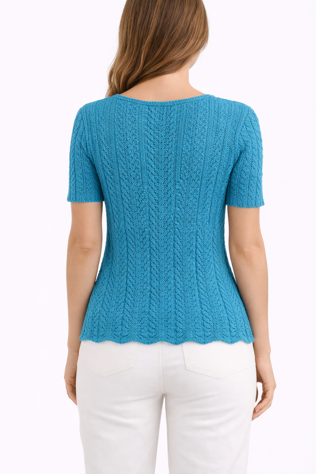 Polera Tejida Crochet Azul Petróleo - Imagen 2
